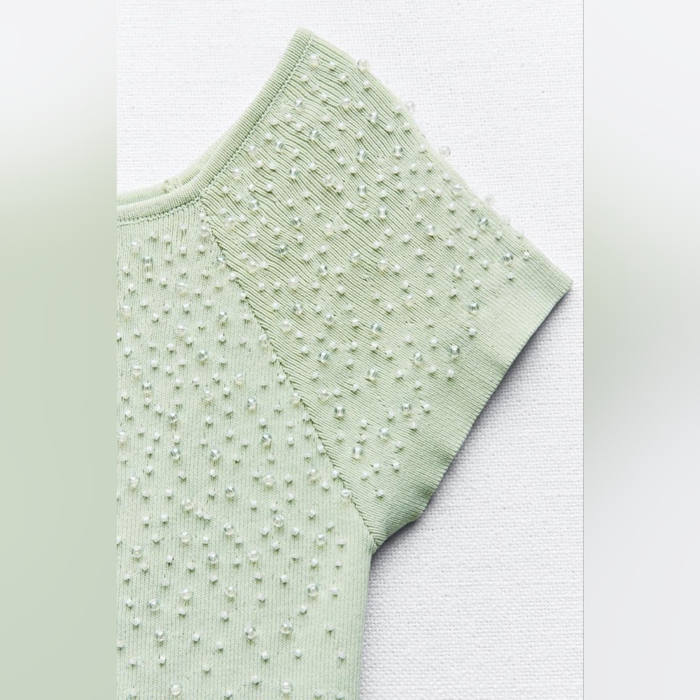 ZARA LIMITED EDITION BEADED KNIT TOP - Picture 5 of 5